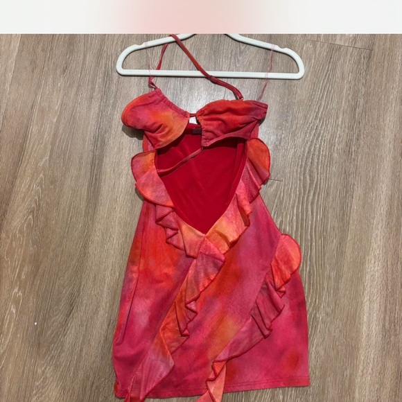 Elegant Pink Ruffle Dress - Picture 2 of 2